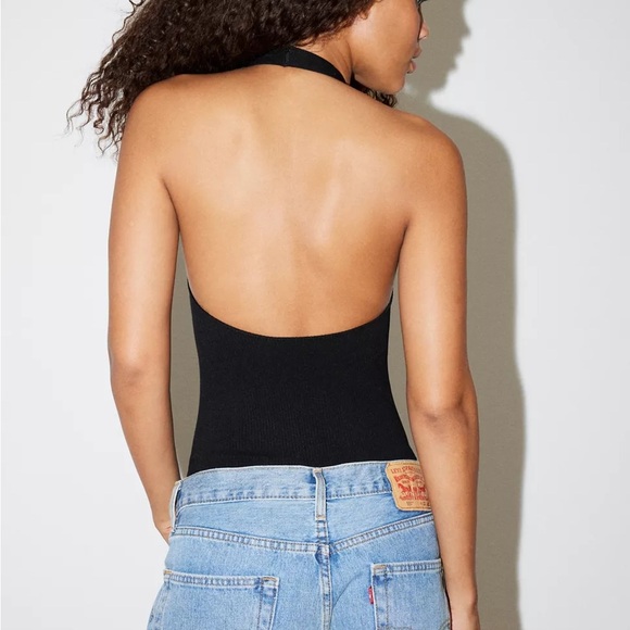 UO Out From Under Layla Plunge Halter Bodysuit - Picture 2 of 5
